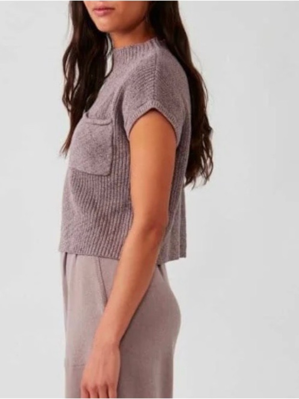 Free People Beach Freya Cropped Sweater Sleeveless, Boxy, Gray, Size Small - Picture 8 of 13